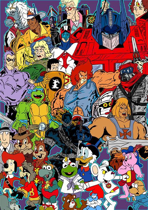 childhood cartoon heroes  banner   cartoon characters