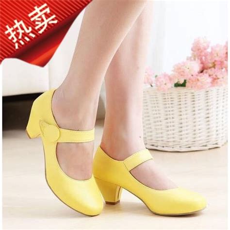 four seasons all match fashion sweet princess lovely shoes hasp medium heel shoes thick heel