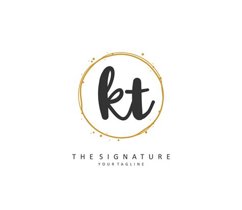 K T Kt Initial Letter Handwriting And Signature Logo A Concept