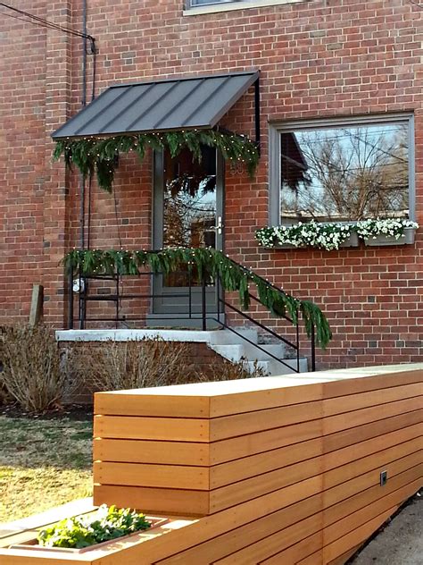 classic metal awning  hyattsville md house awnings outdoor awnings modern farmhouse exterior