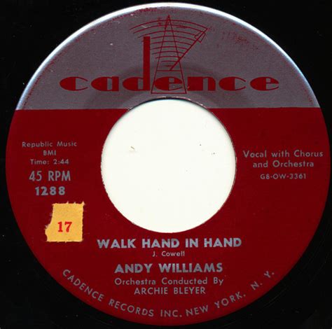 andy williams walk hand  hand  anymore vinyl discogs
