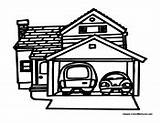 Coloring Pages House Garage Colouring Cars Kids Houses Buildings Color Teaching Fun Colormegood Sheets sketch template