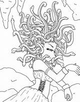 Medusa Netart Cave Mythological Creatures sketch template