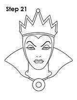 Evil Queen Drawing Coloring Disney Draw Snow Step Clipart Pages Drawings Crown Easydrawingtutorials Grimhilde Cliparts Easy Minimalist Villains Clip Cartoon sketch template