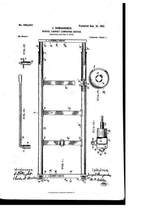 patent  burial casket lowering device google patents