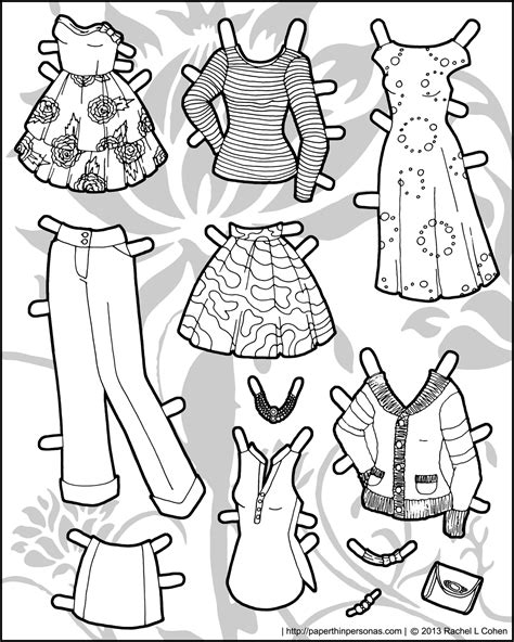 printable paper dolls  clothes black  white  full color
