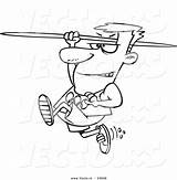 Javelin Thrower Outlined Toonaday sketch template