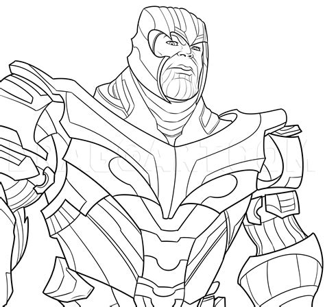 drawing thanos  fortnite coloring page trace drawing