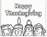 Thanksgiving Happy Coloring Pilgrims Indians Kids Pages sketch template