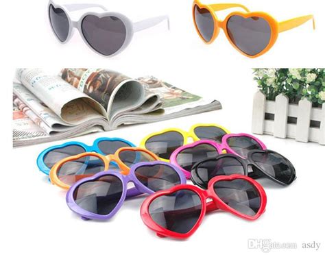 Fashion Love Heart Shape Multicolor Sunglasses Plastic