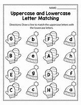 Worksheets Letter Lowercase Kindergarten Matching Activity Writing Worksheet Winter Preschool Practice Printable Letters Kids Match Learning Uppercase Literacy Fun sketch template