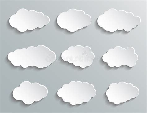 paper clouds template stock illustrations  paper clouds