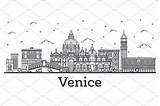 Skyline Outline Venice sketch template