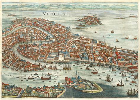 Old Map Of Venice 1636 Old Pictorial Map Of Venice Italy In Etsy New