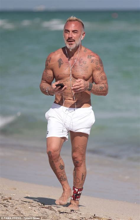 Gianluca Vacchi Parades His Torso In Shorts On Miami Beach Daily Mail