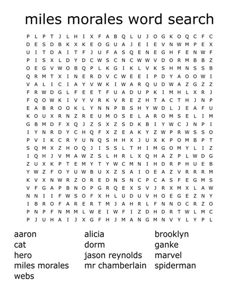 miles morales word search wordmint