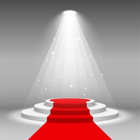 stage podium illuminated scene spotlight party award ceremony  red carpet ve poster