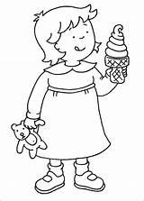 Coloring Pages Caillou Ice Cream Eating Rosie Printable Coloring4free Kids Color Print Book Icecream Printables Info Books Categories Cartoon Kid sketch template