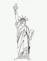 Estatua Libertad Outline Freiheitsstatue Colorare Freedom Faciles Liberta Tatuaje Malvorlage Estatuas Getdrawings Satua sketch template