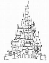 Coloring Castle Pages Cinderella Sheet Cartoons Fairy Kids Castles Disney Printable Beast Princess Beauty Disneyland Colouring Book Belle Chateau Walt sketch template