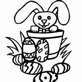 Bunny Easter Basket Surfnetkids Coloring sketch template