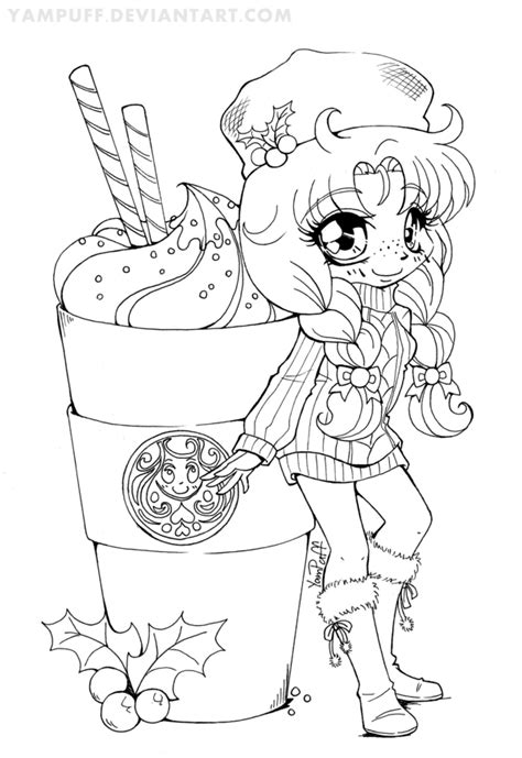 kawaii anime coloring pages clip art library