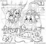 Mice Cage Coloring Cat Clipart Locking Outline Illustration Royalty Rf Bannykh Alex 2021 sketch template