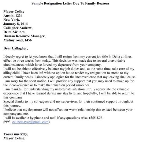 writing  professional letter  resignation   examples