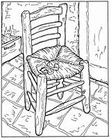 Gogh Van Coloring Pages La Adult Chaise Pipe Et sketch template