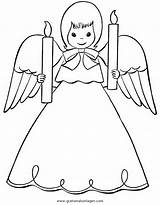 Engel Angel Angels Ausmalen Malvorlage Natale Kerze Angelo Weihnachten Angioletti Colorare sketch template