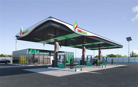 design  gas station behance