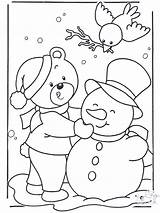 Coloring Snowman Merry Bear Christmas Frosty Kids Birdie Ecoloringpage Bird sketch template