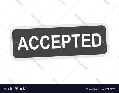 accepted stamp flat royalty  vector image vectorstock