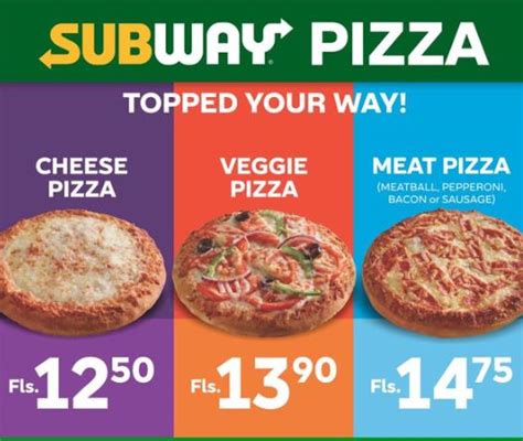 subway pizza menu subway menu prices