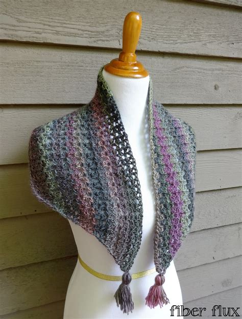 fiber flux  crochet patternphilomena shawlette