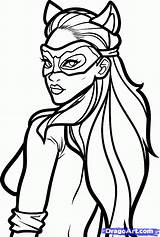 Catwoman Coloring Pages Draw Batman Step Drawing Anne Hathaway Dibujos Para Colorear Dibujo Quinn Adult Harley Dc Sheets Women Color sketch template