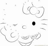 Hello Kitty Dot Dots Cat Connect Worksheet sketch template