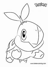 Coloring Turtwig Pages Pokemon Printable Kids sketch template