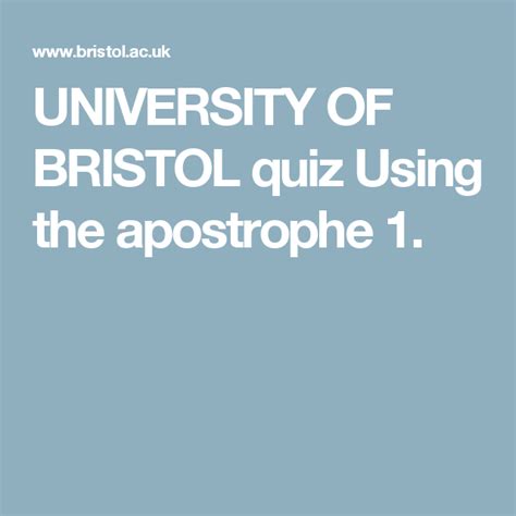 university  bristol quiz   apostrophe  bristol grammar quiz university community