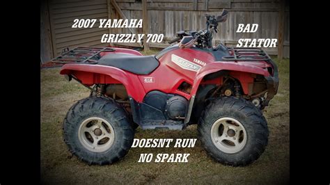 yamaha grizzly  diagnosing  spark removing  replacing bad stator  spark fixed