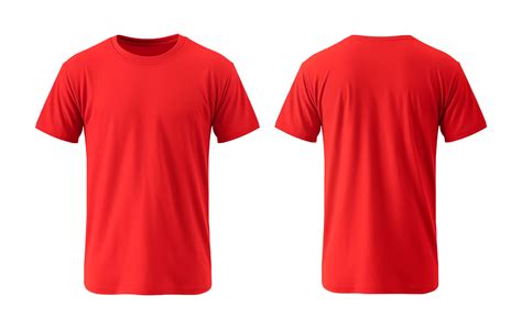 plain red  shirt mockup template  views front   isolated  transparent