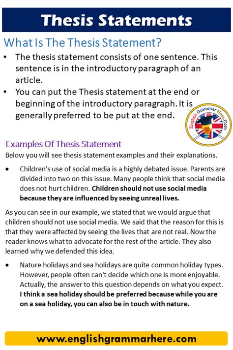 thesis statement examples  thesis statements english