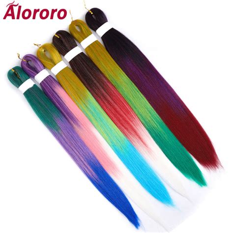 alororo synthetic hair extension jumbo box braids pre stretched ombre