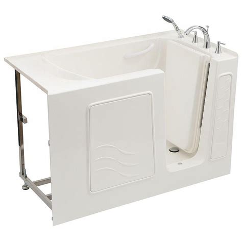 universal tubs  ft  drain soaking walk  bathtub  white  home depot canada