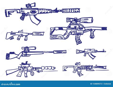 simple vector sketch  gun stock illustration illustration  sketch