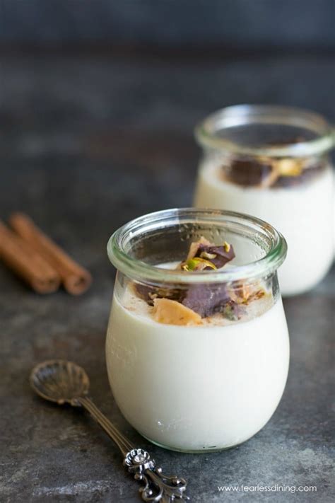 easy eggnog panna cotta with pistachio toffee crunch fearless dining