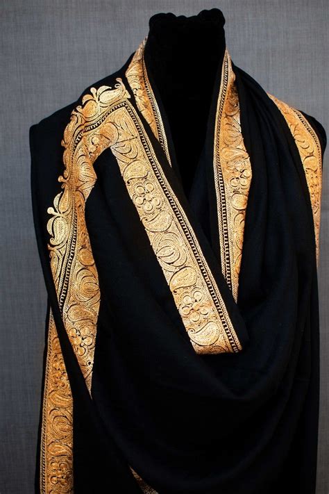 metallic embroidery zari tilla pure pashmina shawl handwoven etsy