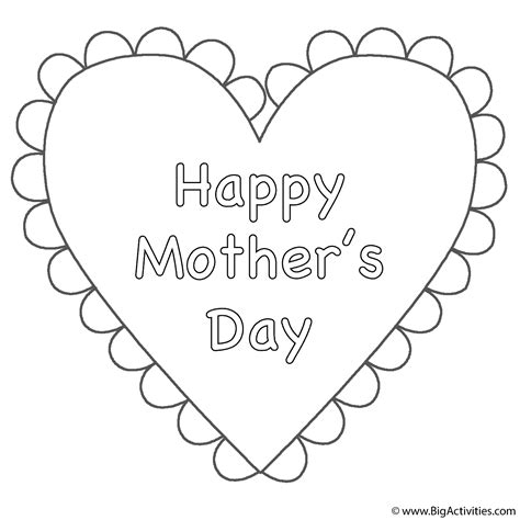mother  day heart coloring pages