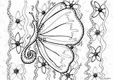 Butterfly Coloring Butterflies Pages Print Adult Printable Kids Color Zentangle Beautiful Colouring Drawing Children Book Adults Zen Prints Getdrawings Justcolor sketch template