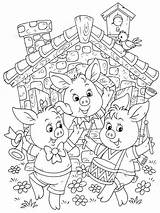 Pigs Little Coloring Three Pages Printable Recommended Color sketch template